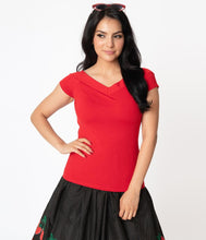 Load image into Gallery viewer, Red Off Shoulder Deena Top