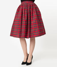 Load image into Gallery viewer, Primary Plaid High Waist Swing Skirt