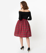 Load image into Gallery viewer, Primary Plaid High Waist Swing Skirt
