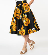 Load image into Gallery viewer, Sunflower Print Waikiki Swing Skirt