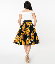 Load image into Gallery viewer, Sunflower Print Waikiki Swing Skirt