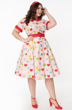Load image into Gallery viewer, Valentine Heart Print Venus Swing Dress