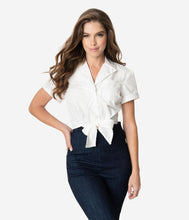 Load image into Gallery viewer, Shirley White Tie Front Top