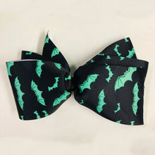 Load image into Gallery viewer, Neon Green Bats Xtra Large Hand Made Hair Bow