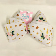 Load image into Gallery viewer, Unicorn Stars Xtra Large Hand Made Hair Bow
