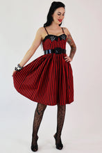 Load image into Gallery viewer, Red Striped Spider Queen Swing Dress
