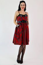 Load image into Gallery viewer, Red Striped Spider Queen Swing Dress