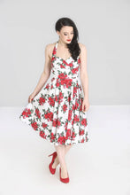 Load image into Gallery viewer, Cannes Red Roses White Dress