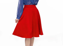 Load image into Gallery viewer, Charlotte Red Swing Skirt