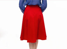 Load image into Gallery viewer, Charlotte Red Swing Skirt
