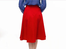 Load image into Gallery viewer, Charlotte Red Swing Skirt