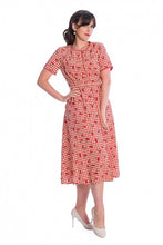 Load image into Gallery viewer, Gingham Cherry Swing Dress