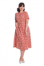 Load image into Gallery viewer, Gingham Cherry Swing Dress