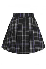 Load image into Gallery viewer, Daria Nancy Black and Purple Check Pleated Mini Skirt
