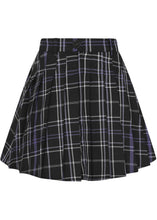 Load image into Gallery viewer, Daria Nancy Black and Purple Check Pleated Mini Skirt