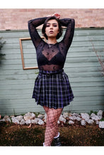 Load image into Gallery viewer, Daria Nancy Black and Purple Check Pleated Mini Skirt