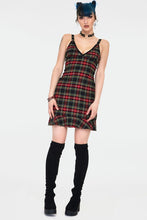Load image into Gallery viewer, Red Tartan Stretch Mini Dress