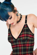 Load image into Gallery viewer, Red Tartan Stretch Mini Dress