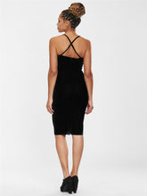 Load image into Gallery viewer, Domino Black Velvet Pencil Dress