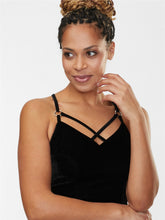 Load image into Gallery viewer, Domino Black Velvet Pencil Dress