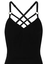 Load image into Gallery viewer, Domino Black Velvet Pencil Dress