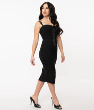 Load image into Gallery viewer, Black Corset Ellison Wiggle Dress