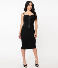 Load image into Gallery viewer, Black Corset Ellison Wiggle Dress