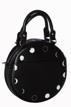 Load image into Gallery viewer, Pentagram Cats and Moon Phase Round Purse