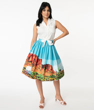 Load image into Gallery viewer, Western Landscape High Waist Swing Skirt