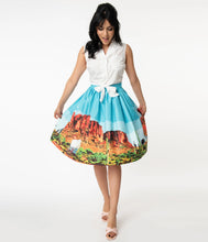 Load image into Gallery viewer, Western Landscape High Waist Swing Skirt
