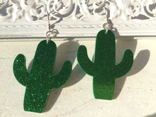 Load image into Gallery viewer, Crystal Cactus Acrylic Statement Earrings
