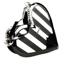 Load image into Gallery viewer, Heartbreaker Black and White Stripe Purse
