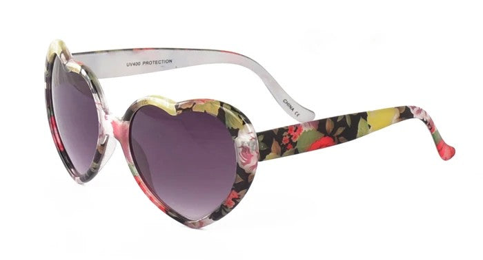 Floral heart shaped sunglasses on sale