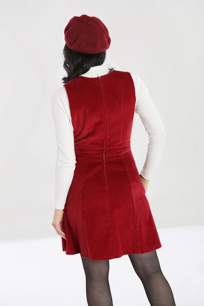 Jeanette Red Corduroy Pinafore – Pink House Boutique