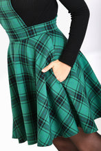 Load image into Gallery viewer, Brittany Green Plaid Pinafore Dress