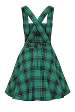 Load image into Gallery viewer, Brittany Green Plaid Pinafore Dress