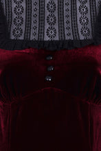 Load image into Gallery viewer, Caroline Burgundy Velvet Dress