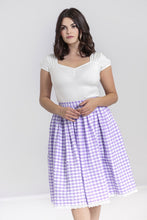 Load image into Gallery viewer, BB Lavender Gingham 50's Swing Skirt