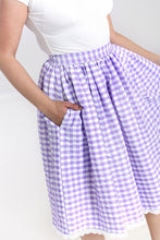 Load image into Gallery viewer, BB Lavender Gingham 50's Swing Skirt