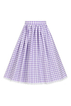 Load image into Gallery viewer, BB Lavender Gingham 50's Swing Skirt