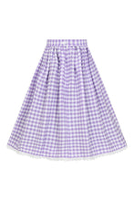 Load image into Gallery viewer, BB Lavender Gingham 50's Swing Skirt