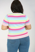 Load image into Gallery viewer, Pastel Stripe Love Heart Top