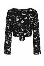 Load image into Gallery viewer, Holly Creepy Girl Tie Crop Blouse