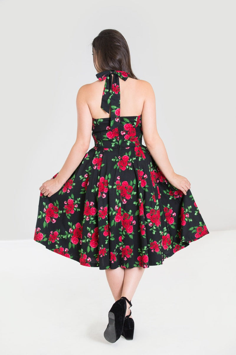 Cannes Red Roses Black Dress Cannes Red Roses Black Dress