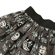 Load image into Gallery viewer, Calavera Cat Charcoal Elastic Waist Skirt