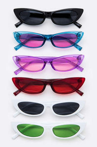 Slim Colored Lens Cat Eye Sunglasses- More Styles Available!