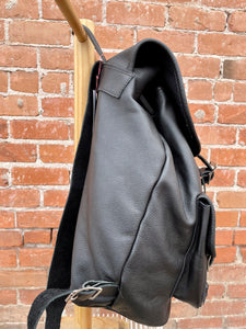 Black Large Custom Leather OOAK Backpack