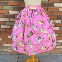 Load image into Gallery viewer, Pink Puppy Love Gathered Circle Skirt