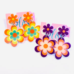 Flower Power Daisy Acrylic Statement Earrings- More Styles Available!