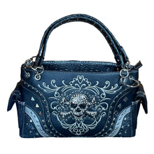 Load image into Gallery viewer, Glam Skull and Crossbones Shoulder Purse- More Colors Available!